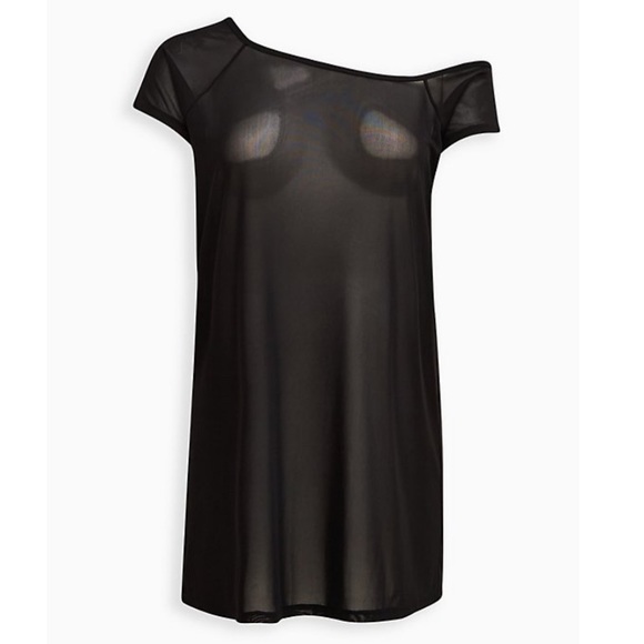 TORRID NWT MESH SWIM COVER-UP DRESS - BLACK - Picture 4 of 5